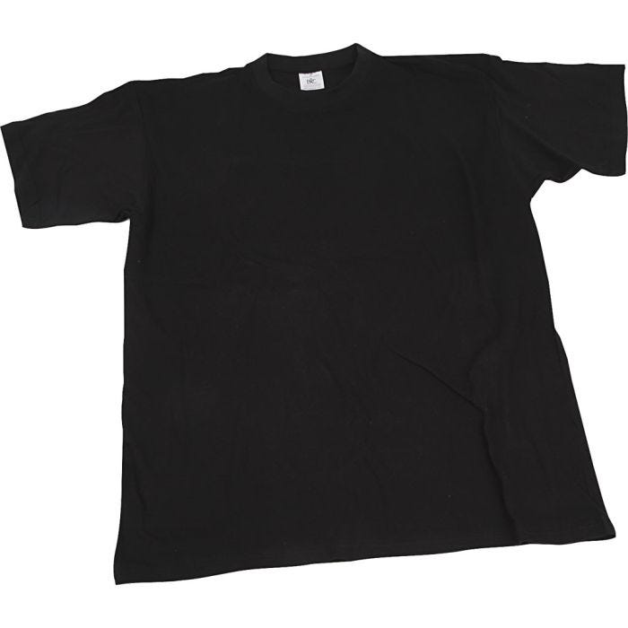 Camisetas, A: 36 cm, medidas 5-6 año, cuello redondo, negro, 1 ud