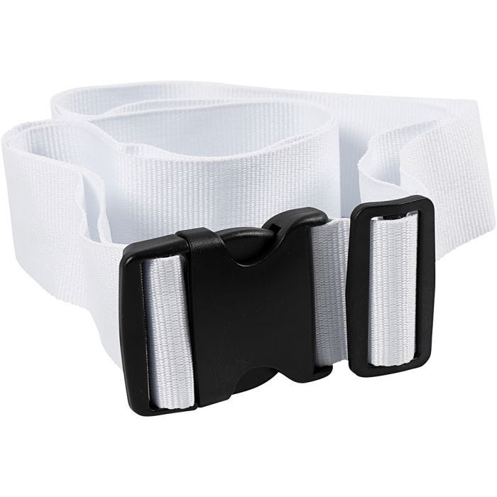 Tira para maletas, 5 cm, 92-164 cm, blanco, 1 ud