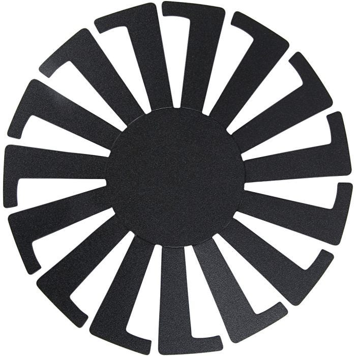 Plantilla para cesta tejida, A: 8 cm, dia 14 cm, negro, 10 ud/ 1 paquete