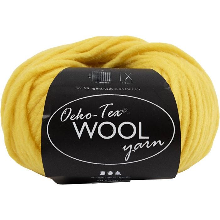 Lana, L. 50 M, amarillo, 50 gr/ 1 bola