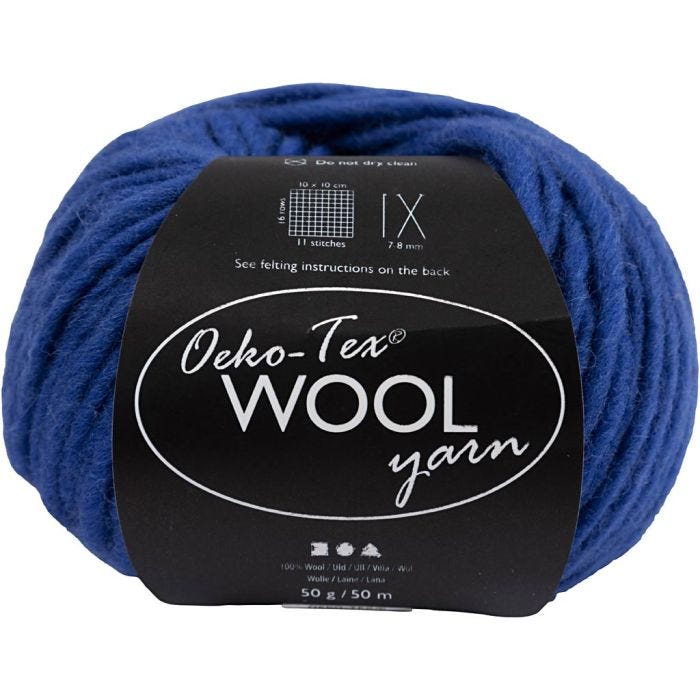 Lana, L. 50 M, azul, 50 gr/ 1 bola
