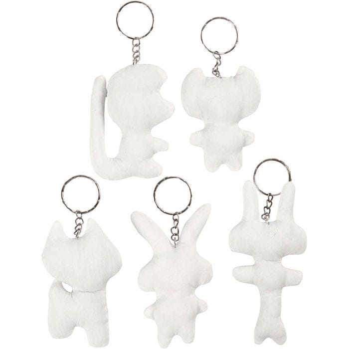 Figuras de tela con llavero, A: 6-10 cm, 5 ud/ 1 paquete