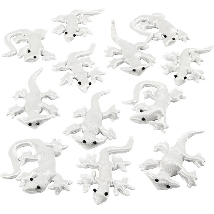 Bicho de tela, medidas 10-14 cm, blanco, 12 ud/ 1 paquete