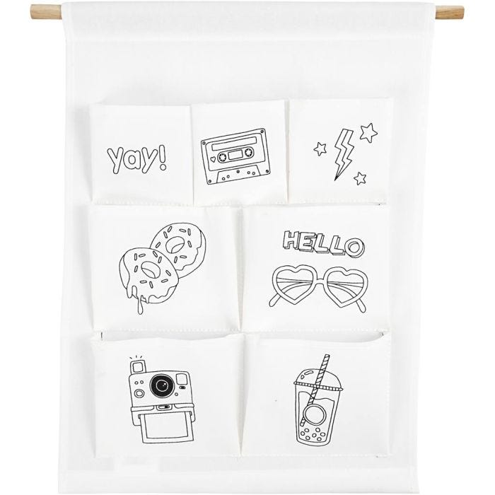 Organizador colgante, A: 46 cm, A: 34 cm, 145 gr, blanco, 1 ud