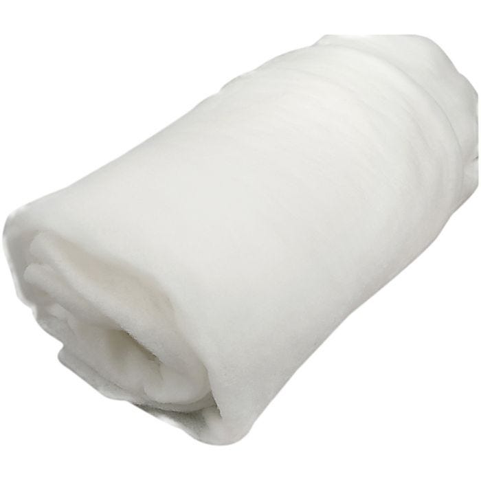 Guata de polyester, A: 160 cm, grosor 0,6 cm, 60 gr, 10 m/ 1 rollo