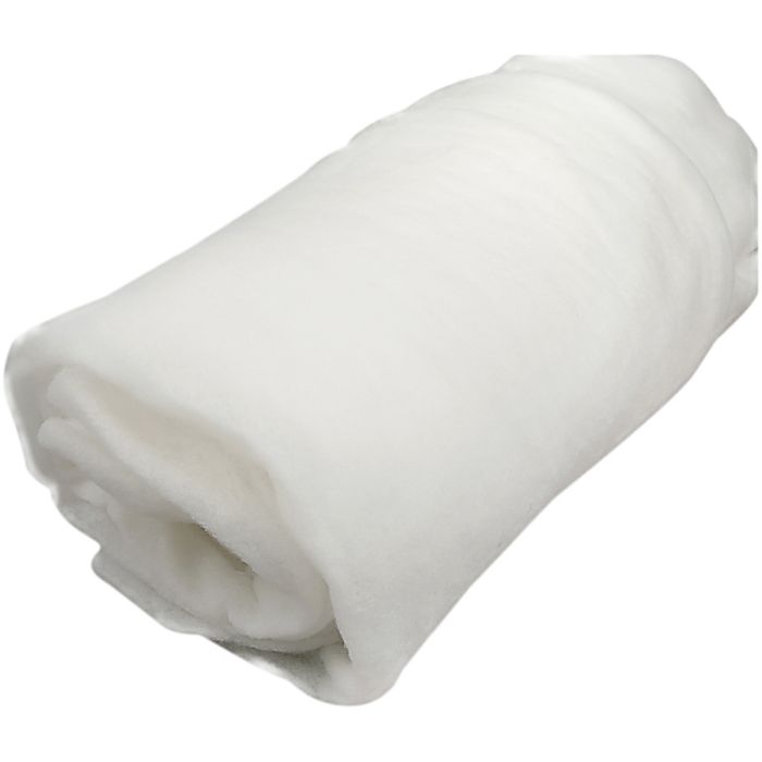 Guata de polyester, A: 160 cm, grosor 1 cm, 100 gr, 5 m/ 1 rollo