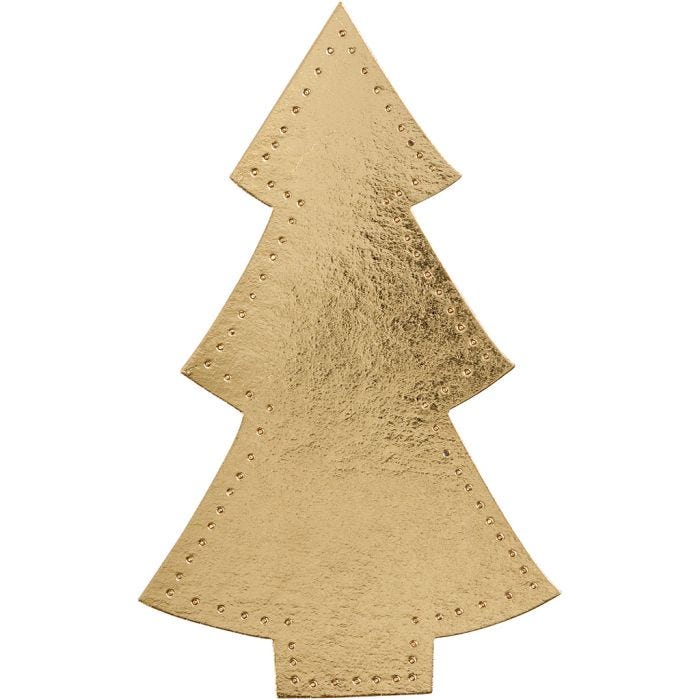 Árbol de Navidad, A: 18 cm, A: 11 cm, 350 gr, dorado, 4 ud/ 1 paquete