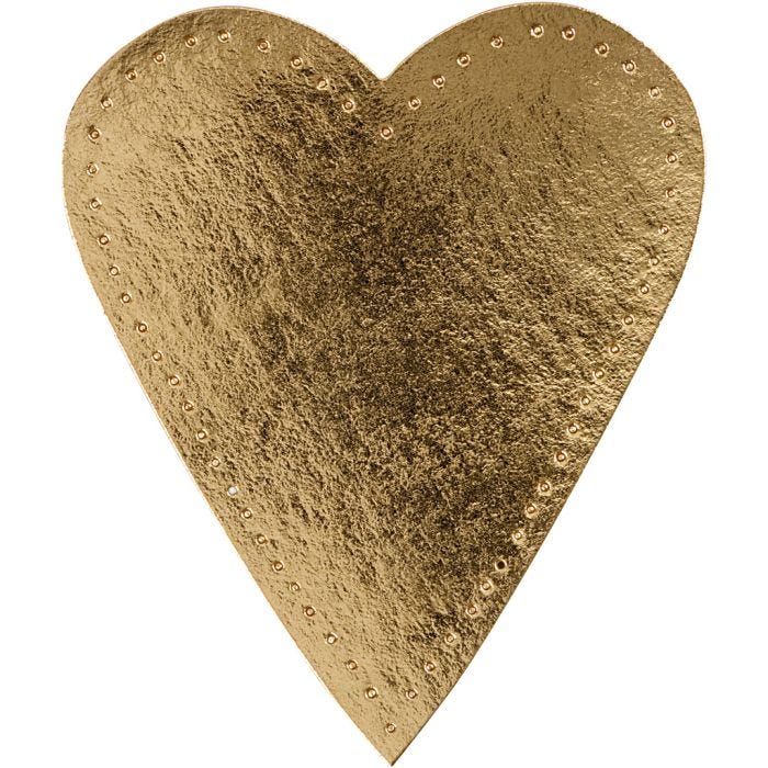 Corazón, A: 12 cm, A: 10 cm, 350 gr, dorado, 4 ud/ 1 paquete
