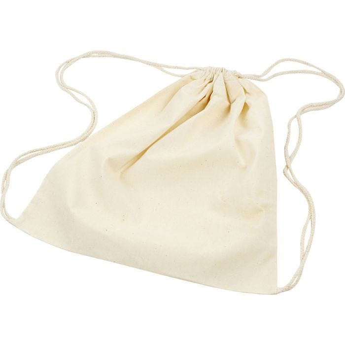 Bolsa con Cordón, medidas 37x41 cm, 115 gr, color natural claro, 3 ud/ 1 paquete