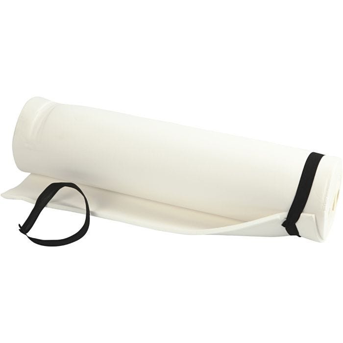 Esterilla de goma eva, 180 cm, 50 cm, 6 mm, blanco, 1 ud