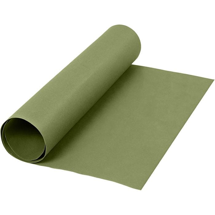 Papel imitación cuero, A: 50 cm, una cara de color, 350 gr, verde, 1 m/ 1 rollo