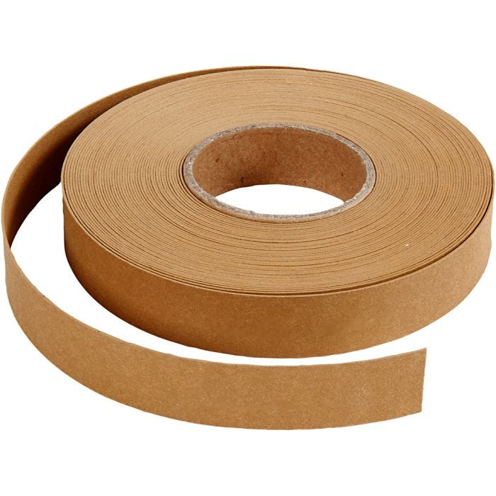 Tiras de tejido, 15 mm, 0,55 mm, marrón claro, 9.50m/ 1 rollo