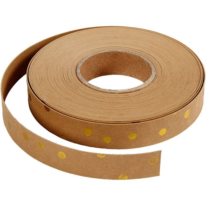 Tiras de tejido, A: 15 mm, grosor 0,55 mm, marrón claro, 9.50 m/ 1 rollo