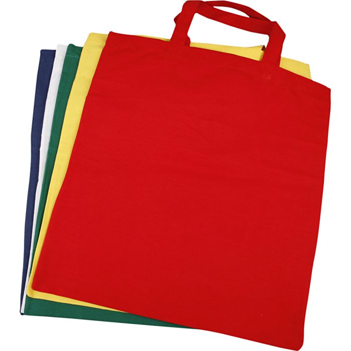 Bolsa de Tela, medidas 38x42 cm, 135 gr, surtido de colores, 5 ud/ 1 paquete