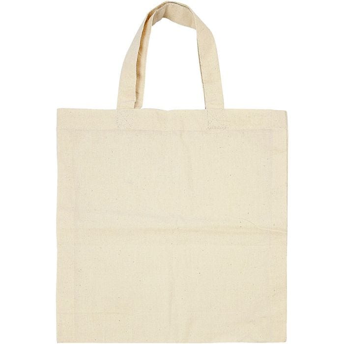 Bolsa de Tela, medidas 27,5x30 cm, 135 gr, color natural claro, 5 ud/ 1 paquete