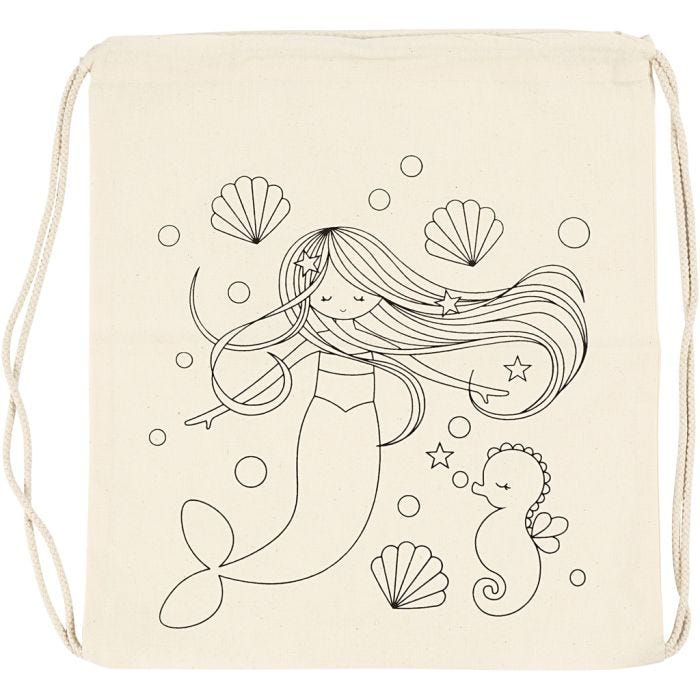 Mochila, Sirena, medidas 37x41 cm, 110 gr, color natural claro, 1 ud