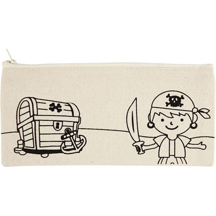 Estuche, Pirata, medidas 21x9 cm, 245 gr, color natural claro, 1 ud
