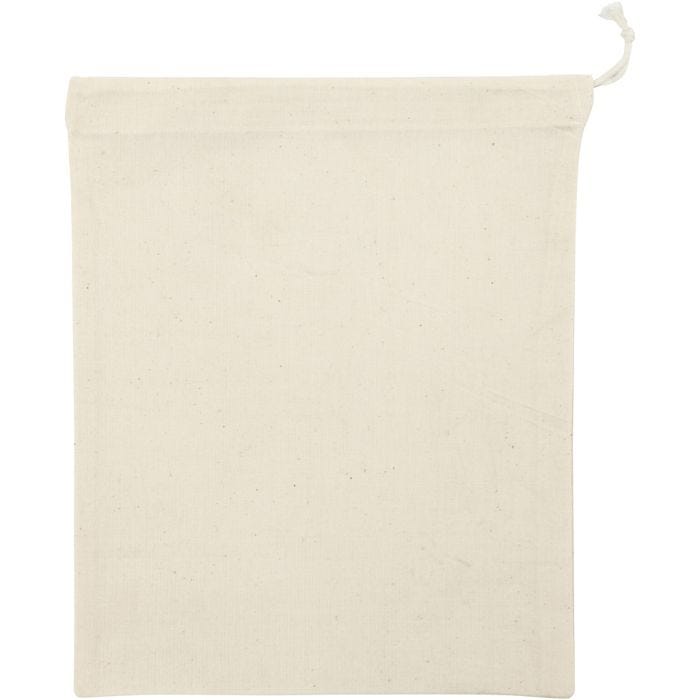 Bolsa de tela, medidas 21x25 cm, 110 gr, color natural claro, 5 ud/ 1 paquete