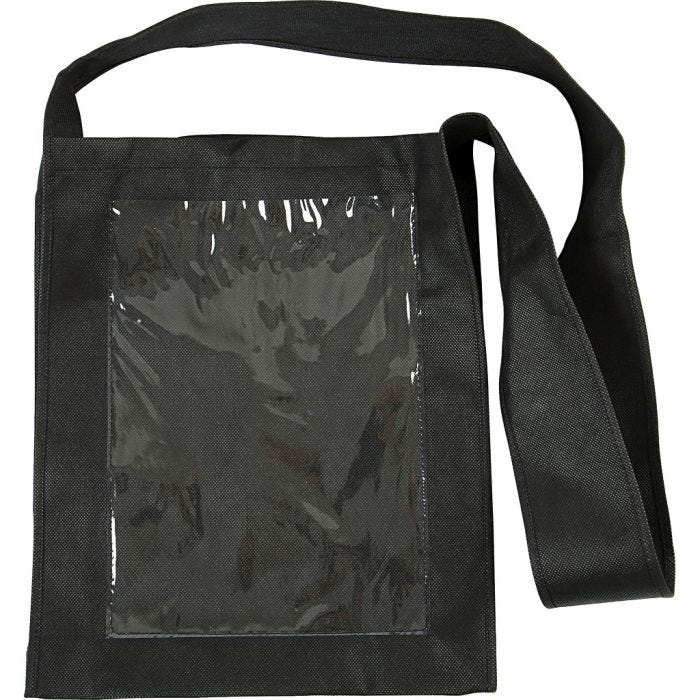 Bolsa con frente plástico, 40x34x8 cm, negro, 1 ud