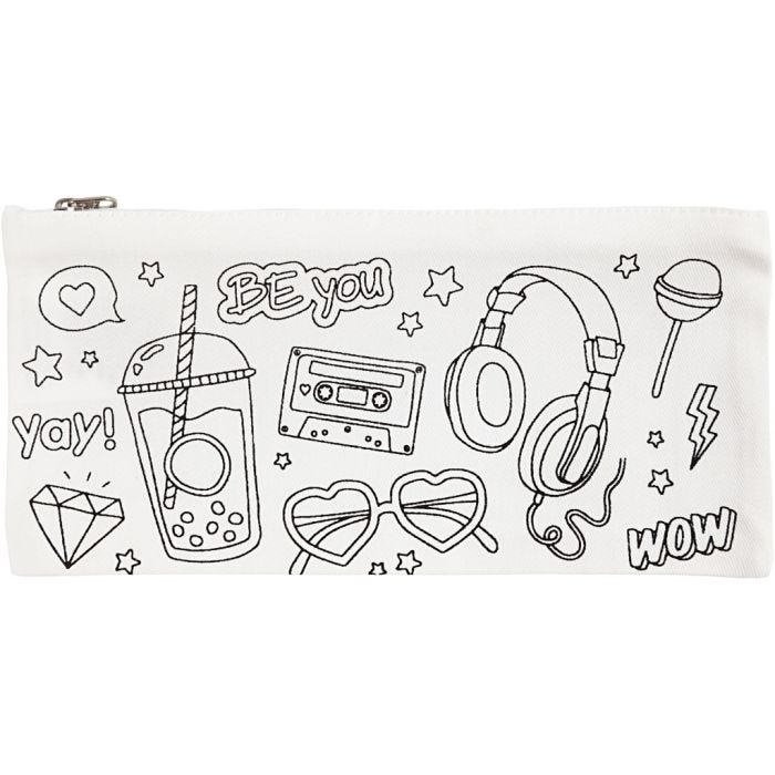 Estuche, medidas 11x23 cm, 210 gr, blanco, 1 ud