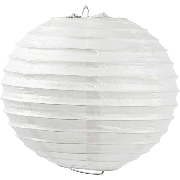 Lámpara de papel de arroz, Redondo, dia 20 cm, blanco, 1 ud