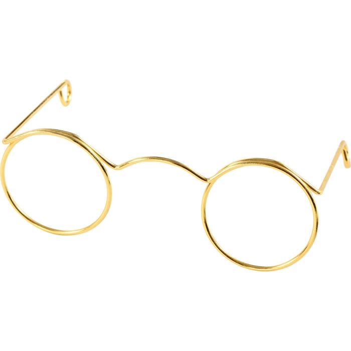 Gafas novelty, A: 60 mm, medida agujero 21 mm, dorado, 10 ud/ 1 paquete