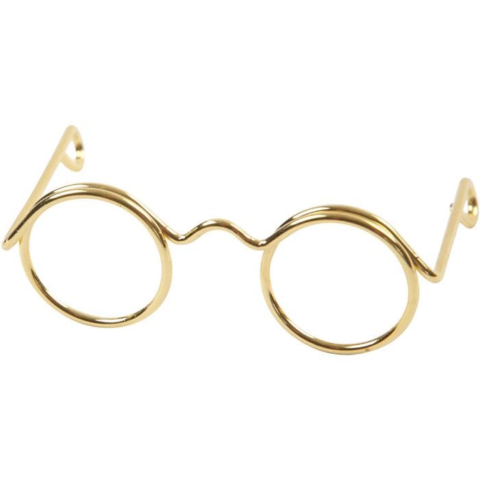 Gafas novelty, A: 35 mm, medida agujero 13 mm, dorado, 10 ud/ 1 paquete