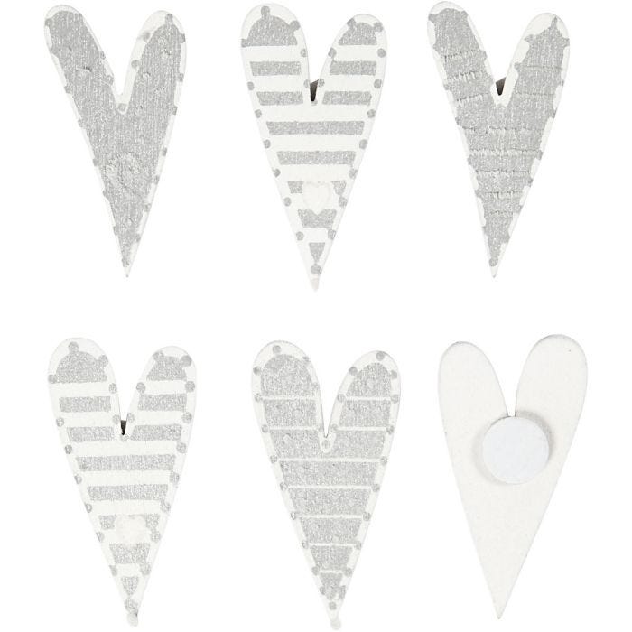 Pegatinas, corazones ovalados, medidas 25x45 mm, 8 ud/ 1 paquete