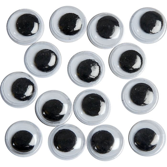 Ojos Móviles, sin adhesivo, dia 8 mm, 1000 ud/ 1 paquete