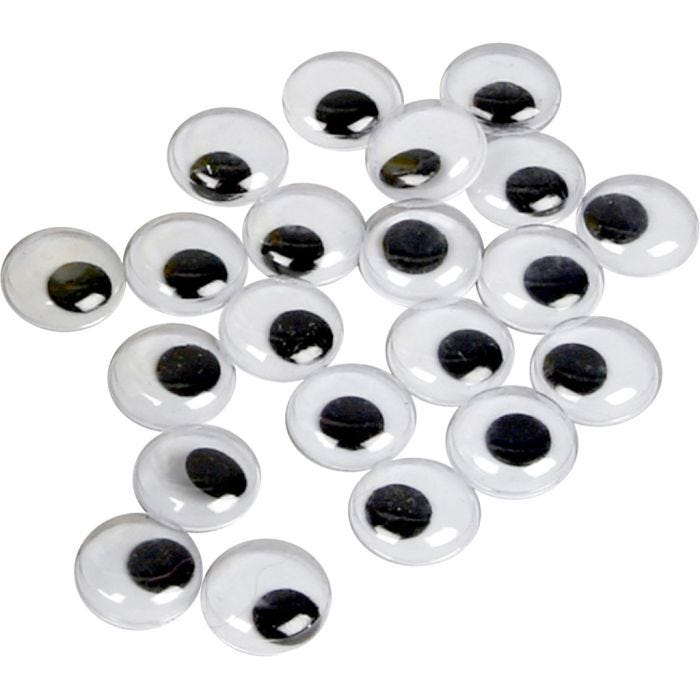 Ojos Móviles, sin adhesivo, dia 14 mm, 1000 ud/ 1 paquete