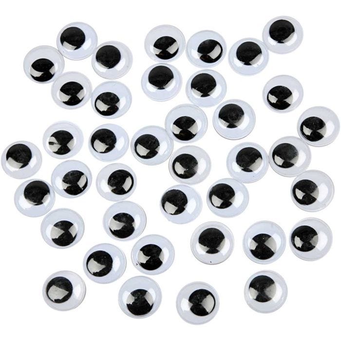 Ojos Móviles, sin adhesivo, dia 20 mm, 16 ud/ 1 paquete