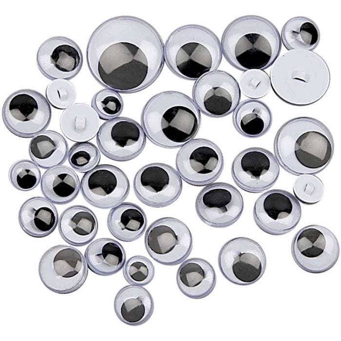 Ojos Móviles - Surtido, coser, costura, dia 8-20 mm, 250 stdas/ 1 paquete