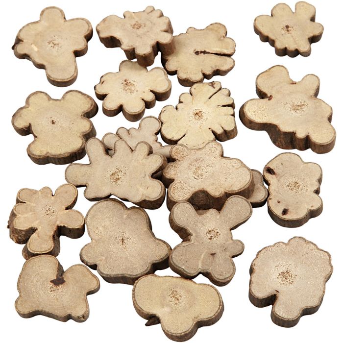 Madera mixta, medidas 15-40 mm, grosor 5 mm, 230 gr/ 1 paquete