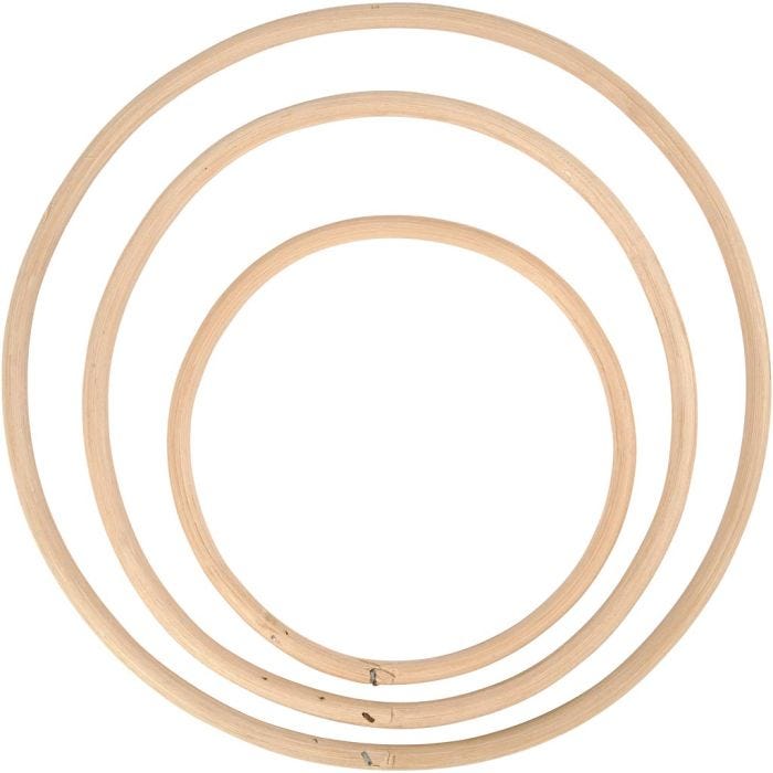 Anillo de bambú, dia 15,3+20,3+25,5 cm, 3 ud/ 1 set