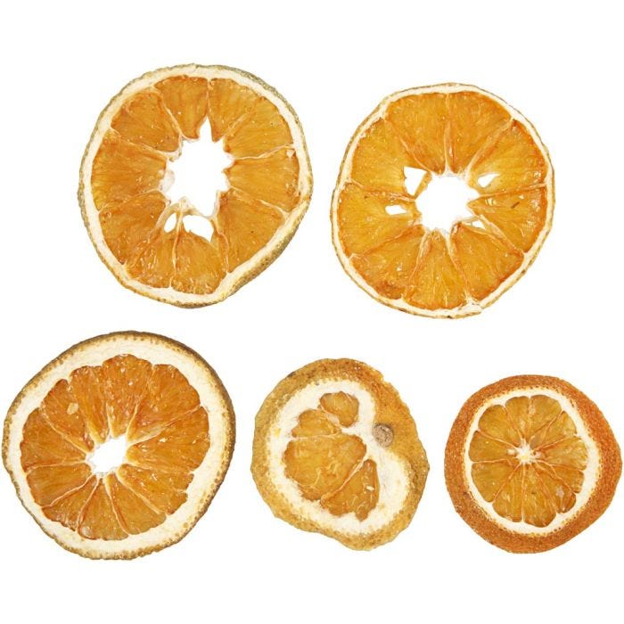 Rodajas de naranja secas, dia 40-60 mm, 5 ud/ 1 paquete