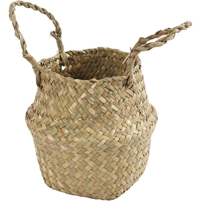 Cesto de Seagrass, A: 7/15 cm, dia 16 cm, 1 ud