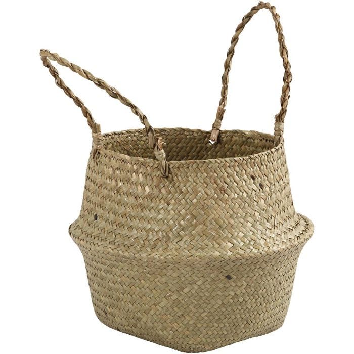 Cesto de Seagrass, A: 13/24 cm, dia 27 cm, 1 ud