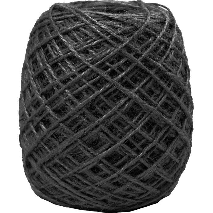 Cáñamo natural, grosor 1-2 mm, negro, 150 m/ 1 rollo