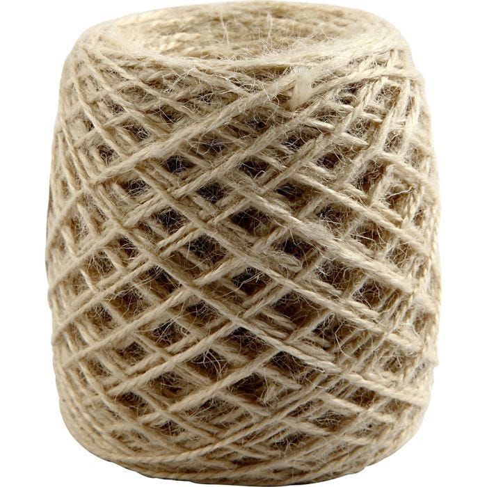 Cáñamo natural, grosor 1-2 mm, natural, 150 m/ 1 rollo