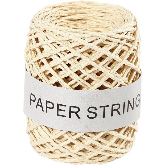 Cordel de papel , grosor 1 mm, natural, 50 m/ 1 rollo