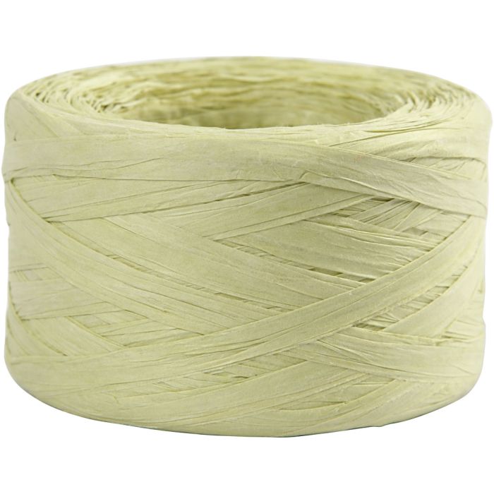 Hilo de Rafia de Papel, A: 7-8 mm, verde claro, 100 m/ 1 rollo