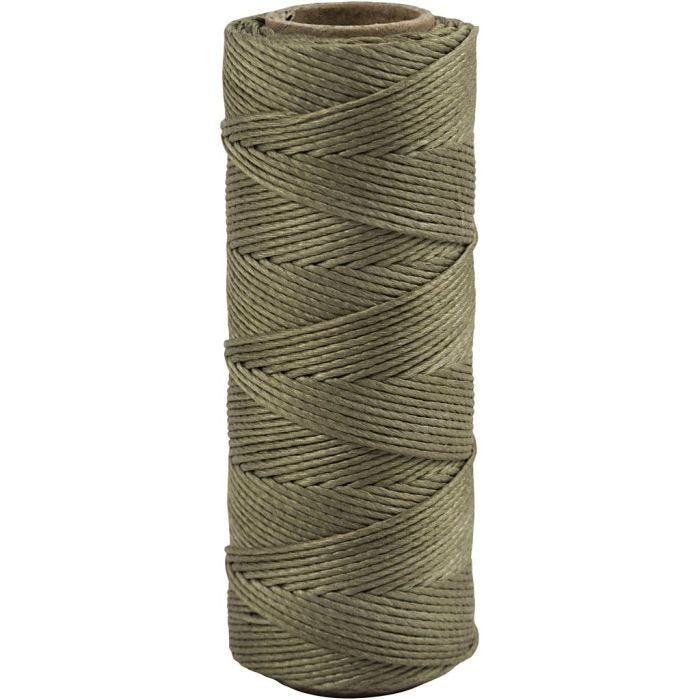 Cuerda de yute, grosor 1 mm, oliva-marrón, 65 m/ 1 rollo