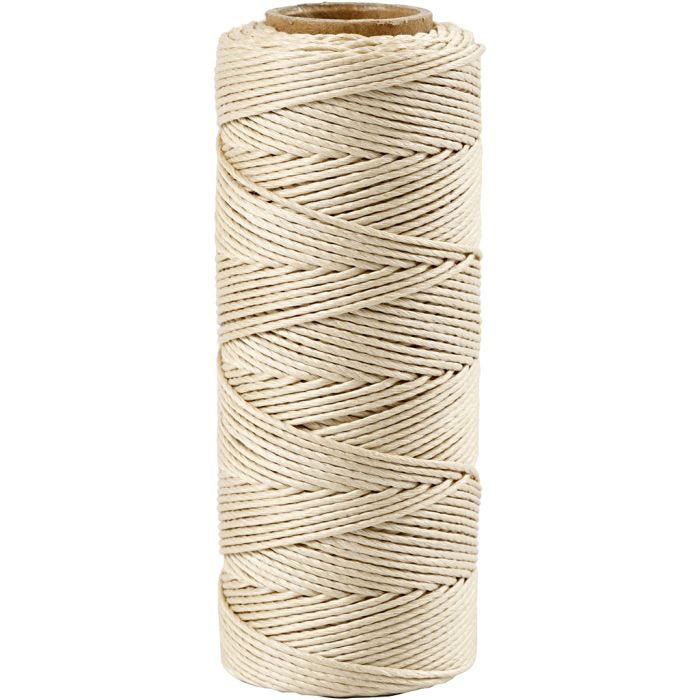 Cuerda de yute, grosor 1 mm, blanquecino, 65 m/ 1 rollo