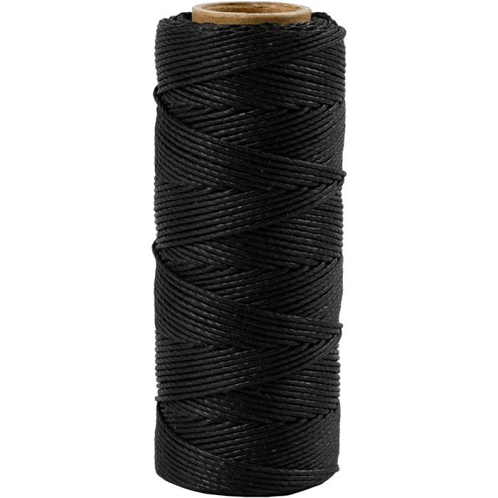 Cuerda de yute, 1 mm, negro, 65m/ 1 rollo
