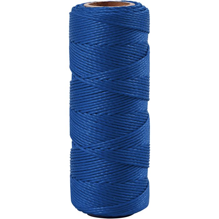 Cuerda de yute, grosor 1 mm, azul, 65 m/ 1 rollo