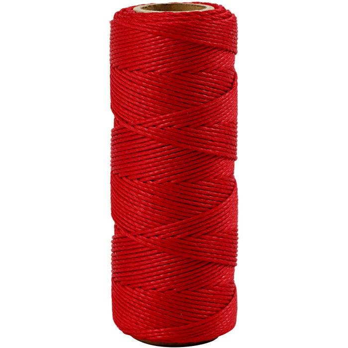Cuerda de yute, grosor 1 mm, rojo, 65 m/ 1 rollo