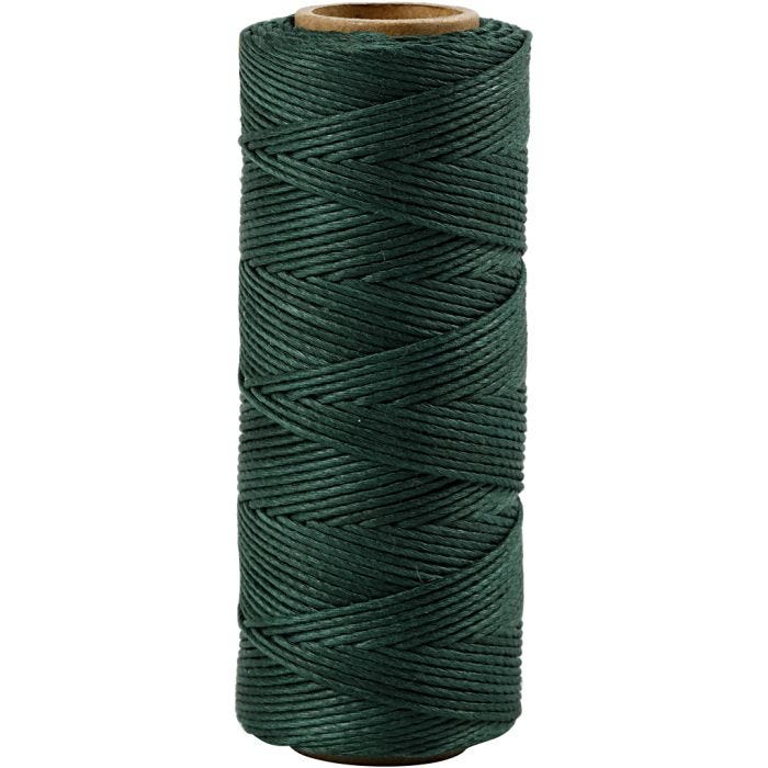 Cuerda de yute, grosor 1 mm, verde, 65 m/ 1 rollo