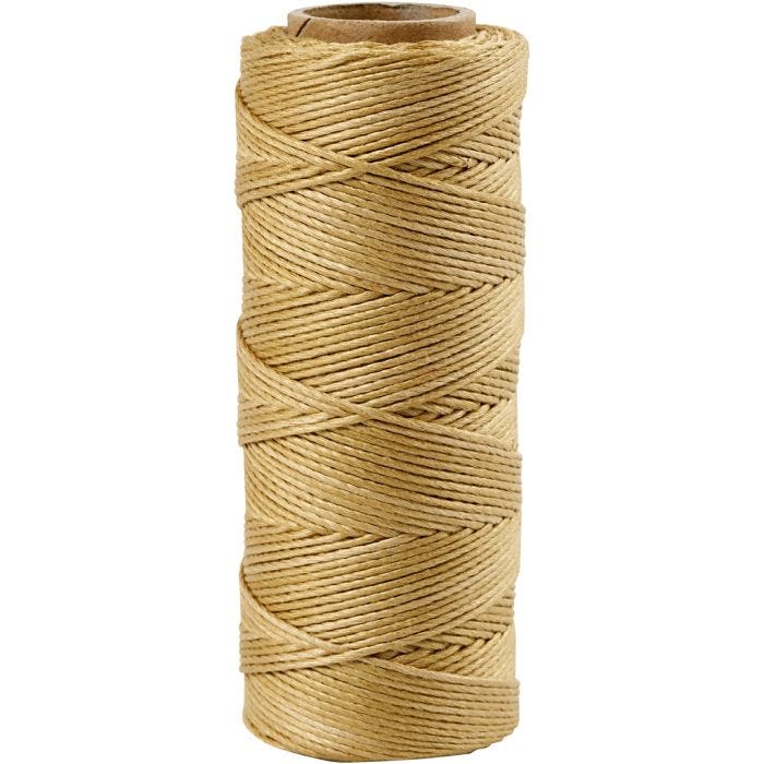 Cuerda de yute, grosor 1 mm, dorado, 65 m/ 1 rollo