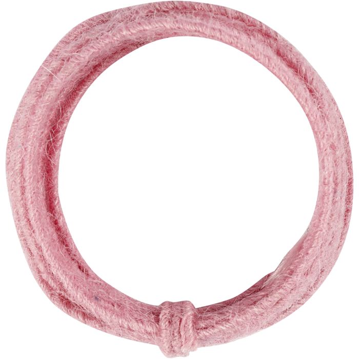 Alambre de yute, grosor 2-4 mm, rosa, 3 m/ 1 paquete