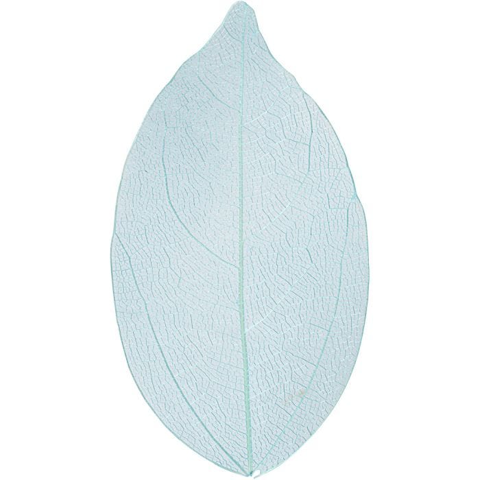Esqueleto de hojas, L. 6-8 cm, azul claro, 20 ud/ 1 paquete